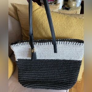 Talbots straw summer tote